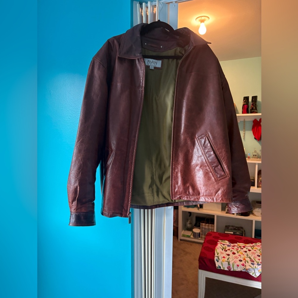 Vintage Brown Leather Jacket - Men